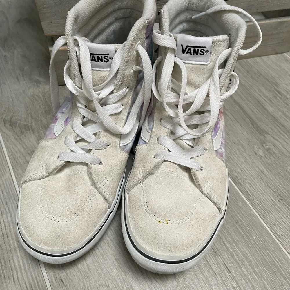 Vans Filmore Hi Tie Dye Heart Purple Pink Youth 4.5 Unisex Skate Shoes